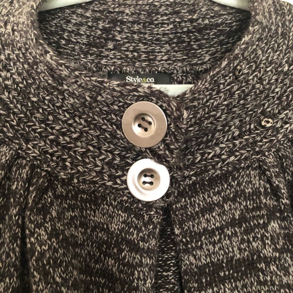 Style & Co Black Marled Cardigan Sweater - Picture 2 of 5
